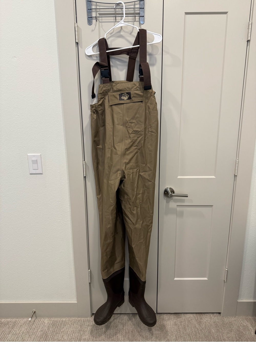 Women’s Chest Waders in Tan with Brown Straps